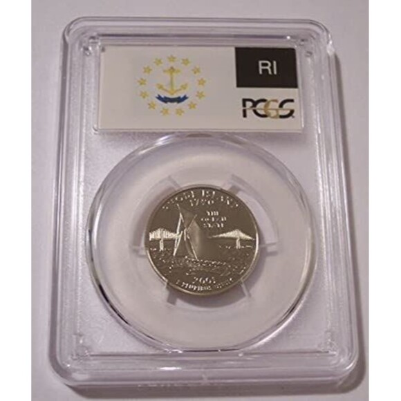 2001 S Clad Rhode Island State Quarter Proof PR70 DCAM PCGS Flag Label - Picture 1 of 2